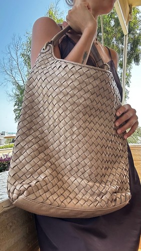 Echtleder tasche geflochten - tasche,