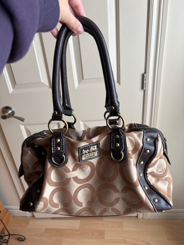Sacoche coach canvas - sacoche, beige